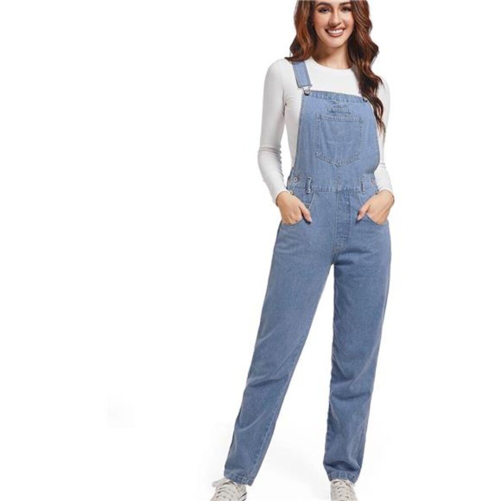 Women Denim Overalls Jean Bib 90s Retro Dungaree Ladies Loose Fit
